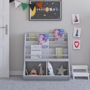 ORRD Kids Toy Storage Organizer with Bookshelf, 5-Tier Light Gray Book & Toy Storage for Playroom, CPSIA Certified Children's Storage Unit - 1 of 4