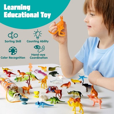 SYNCFUN 69-Piece Assorted Mini Plastic Animal Toy Set