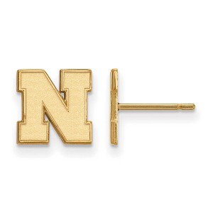 Black Bow Jewelry 10k Yellow Gold Nebraska Cornhuskers NCAA Post Earrings - 1 of 3