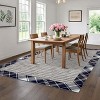 Washable Modern Bordered Plaid Rug Non Slip Low Pile Rug Soft Throw Floor Cover Foldable Indoor Carpet for Living Room Bedroom Playroom Nursery - 3 of 4