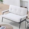 SKRAN 53" Loveseat Sofa Comfy Corduroy Couches with Stylish Metal Handrails Button-Tufted Backrest for Small Living Room Home Office - 2 of 4