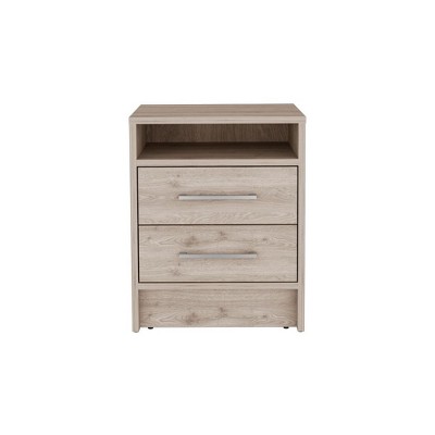 NicBex 15.7 inch Wide Nightstand with 2 Drawers,Modern Side Table with One Open Shelf,Bedside Table for Bedroom,Living Room