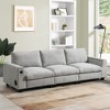 96" Chenille 3-Seater Sectional Sofa with Bluetooth Speaker, Drop-Down Table, Cup Holders, USB Charger, - 4 of 4