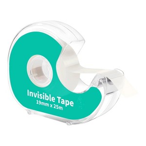 Itopfox 6 Rolls Invisible Clear Tape with Dispenser, Frosted Writable Transparent Tape for Gift Wrapping, Home, School & Office Supplies - 1 of 4