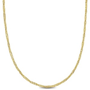 EVERLY JEWELRY | 14K Gold 1.9mm Diamond-Cut Singapore Necklace, 20 inch - Multiple Metal Color Options. - 1 of 4