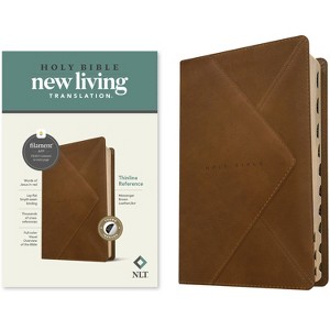 NLT Thinline Reference Bible, Filament Enabled (Leatherlike, Messenger Brown, Indexed, Red Letter) - (Leather Bound) - 1 of 1