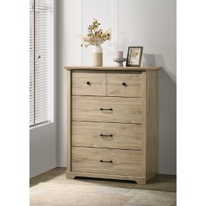 32" PU Paper Lamination dressers 4-Drawer Chest with Black Metal Handles and Tip-Over Restraint - 1 of 4