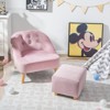 Infans Kids Sofa Chair w/ Ottoman Toddler Single Sofa Velvet Upholstered Couch Pink - image 4 of 4