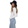 Laundry By Shelli Segal Women's Straw Cloche Hat with Folded Back Bow - Crochet Hat For Women - 4 of 4