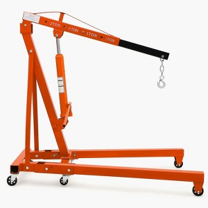 Hydraulic Engine Hoist 2 Ton, Cherry Picker Shop Crane with 6 Casters and Telescopic Boom, 4400 Lbs Heavy Duty Engine Hoist Crane Lift for Garage - 1 of 4