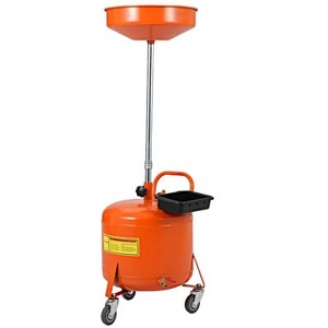 Waste Oil Drain Tank , Air Operated Fluid Transfer Container with Toolbox & Wheels - 1 of 4