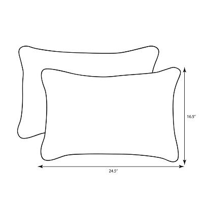 Set of 2 Oversized Rectangular Reef Blue Outdoor Throw Pillows