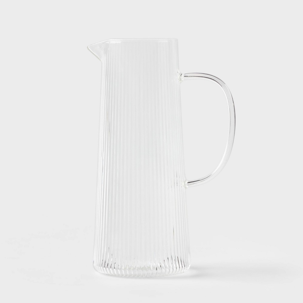 Photos - Glass Ribbed  Pitcher Clear - Threshold™