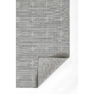 Oliver Light Blue Handloomed Wool and Viscose Rug
