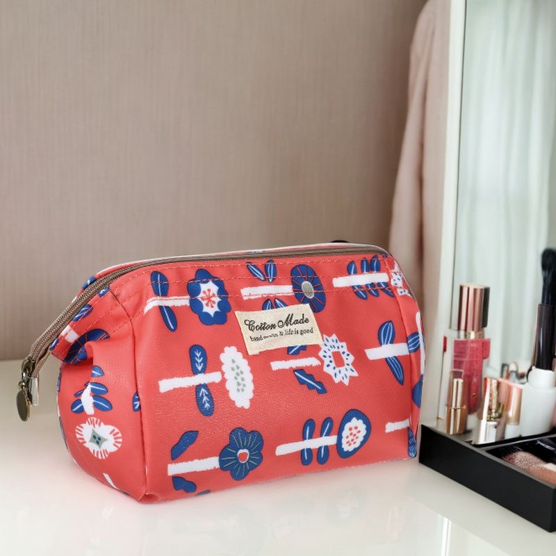 Unique Bargains Women's Printed Travel Makeup Bag Red 1 Pc, 2 of 7