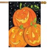 Happy Pumpkin Trio Halloween House Flag o'Lantern 28" x 40" Briarwood Lane - 2 of 4