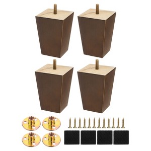 Unique Bargains Wooden Chair Desk Furniture Legs with Mounting Screws 4 Pcs - 1 of 4