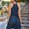LEVEN SIXTEEN Halter Ruffle Belted Summer Dress - Small - 3 of 3