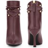 BLISSFUL STEP Pointed Toe Stiletto Heel Slouch Ankle Boots for Women - 2 of 4