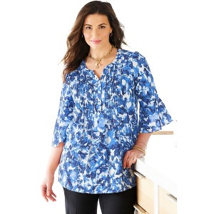 Catherines Georgette Pintuck Blouse - 1 of 3