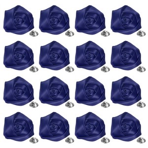 Unique Bargains Handmade Men Suits Formal Boutonnieres Wedding Corsage Lapel Pin Flower Brooch Butterfly Buckle 16 Pcs Navy Blue - 1 of 4