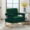 Velvet Accent Chair, Sofa Chair With Open Armrests, Metal Base, High Density Foam Modern Upholstered Sofa Chair For Living Room, Office, Waiting Room - 2 of 4