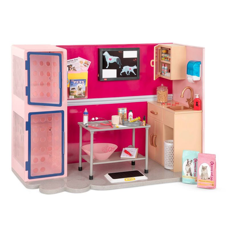 Our Generation Healthy Paws Vet Clinic Playset in Pink with Electronics for 18&#34; Dolls, 1 of 13