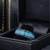 Jewelry Avalanche 8mm Beveled Black IP Blue Turquoise Inlay Tungsten Carbide Mens Wedding Band - 4 of 4