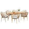 7 Piece Dining Set with Acacia Wood Table and Wicker Chairs,Outdoor Dining Set with Cushions,Boho Patio Dining Set for Garden-Cuddlewood - 2 of 4