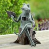 SPI Home Joy of Reading Garden Sculpture – 15" Metal Outdoor Figurine with Seated Character and Book for Whimsical Decor - 3 of 3