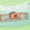 LAOTIES 2 Story Large Rabbit Hutch for Outdoor,Weatherproof Bunny Cage with Run,Pull Out Tray And Asphalt Roof for Small Animals - 2 of 4