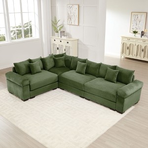 Oversized Cloud Modular Sectional Couch,Convertible Sectional Couches Deep Seat Extra-Wide Armrests - 1 of 4