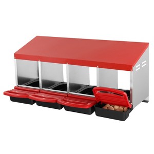 VEVOR Chicken Nest Box, 4-Compartment, 15 to 30 in Stable & Corrosion-Resistant Metal Nesting Boxes with Inclined Nesting Boxes, Bottom Holes - 1 of 4