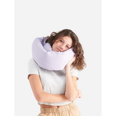 Burgundy Memory Foam Cotton Travel Infinity Pillow