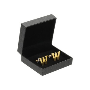 Unique Bargains Men Weddings Gift Classic Alphabet Cuff Links with Box 2 Pcs - 1 of 3