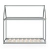 Tangkula Twin House Bed Frame Wooden Bed Platform Mattress Foundation w/House Appearance White/Gray - 4 of 4