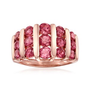 Ross-Simons 2.70 ct. t.w. Pink Tourmaline Ring in 18kt Rose Gold Over Sterling - 1 of 4