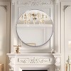 VYNXARIA Silver 39"x39"  Metal Frame Round Bathroom Mirror ,Decorative Wall Mirror ,Wall Mount, Modern Decor ,Wall Mount, Modern Decor - 2 of 4