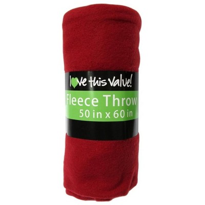 Red Twin Fleece Throw Blanket for Pets and Baby