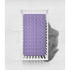 Bacati - Ikat Purple Leopard Muslin 100 percent Cotton Universal Baby US Standard Crib or Toddler Bed Fitted Sheet - 3 of 4
