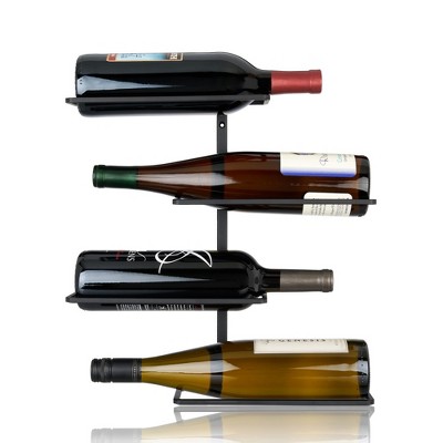 True Align Wall-Mounted Wine Rack, Black Wrought