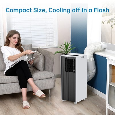 Portable White and Black 8000 BTU Air Conditioner with Remote
