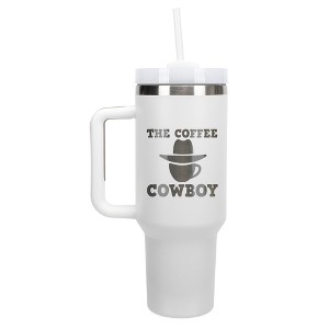 100 North The Coffee Cowboy Hat Country Wrap-Around 40 Oz. Stainless Steel Water Bottle Coffee Mug, Spill & Leak Resistant, Travel Tumbler with - 1 of 4