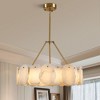CityFurn 24" LED Drum Chandelier Alabaster Pendant Lights - 2 of 4