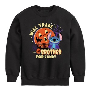 Boys' - Disney - Will Trade Brother For Candy Graphic Long Sleeve Fleece Sweatshirt - 1 of 4
