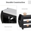 NicBex Storage Bench Modern Wooden Shoe Bench with Open Shelves, Curved Side Panels and Cushion for Mudroom, Entryway - 3 of 4