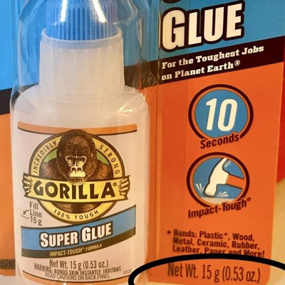 919875-4 Gorilla Glue 0.21 oz. Tube Super Glue, Begins to Harden