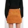 Women's Button-Up Suede Mini Skirt - BluIvy - 2 of 4