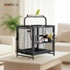 VINGLI Bird Cage, 25 inch Wrought Iron Bird Travel Carrier, Cage with Handle for Parakeets, Parrot, Lovebirds, Finches, Small/Medium Birds - 2 of 4