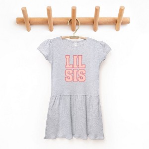 The Juniper Shop Lil Sis Distressed Toddler Graphic Dress - 1 of 3